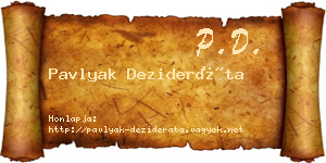 Pavlyak Dezideráta névjegykártya